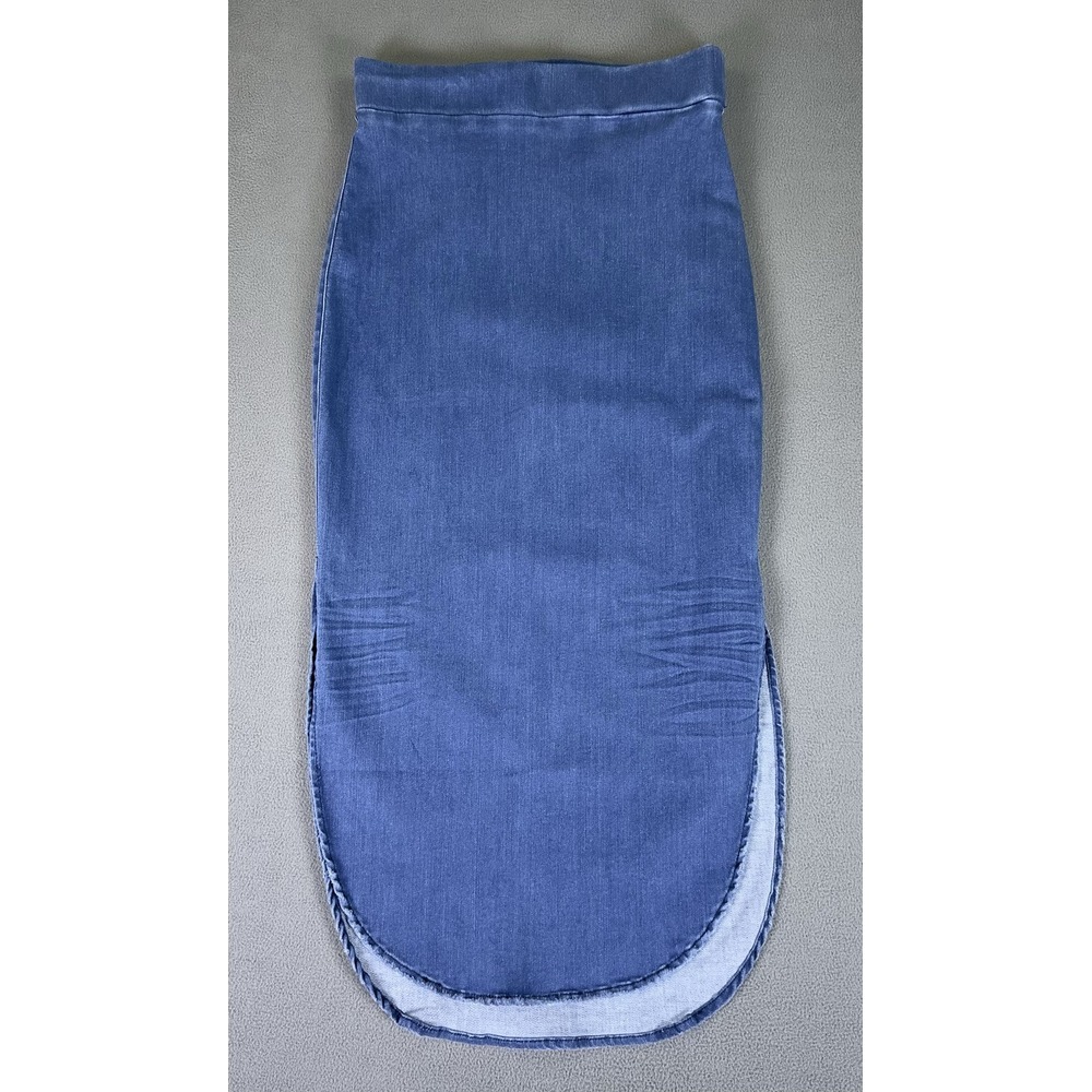 Frank Eileen Skirt Womens Size 2 Blue Midi Donegal Unforgettable Chic Stretch